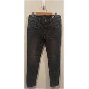 WE THE FREE Jet Low Rise Skinny Zippers Black Jeans